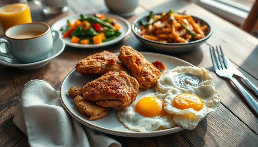 Is it better to eat eggs or chicken for breakfast?