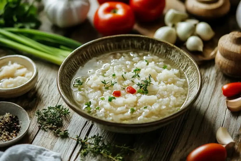 Saltfish soaking in a bowl of water with traditional Caribbean ingredients.