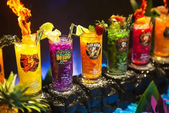 A lineup of Vegas Bomb variations with unique garnishes and colors.