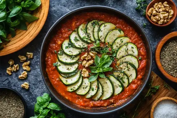 Roasted Zucchini and Walnuts for Lasagna Filling