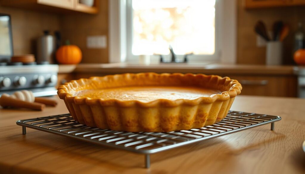 pumpkin pie baking