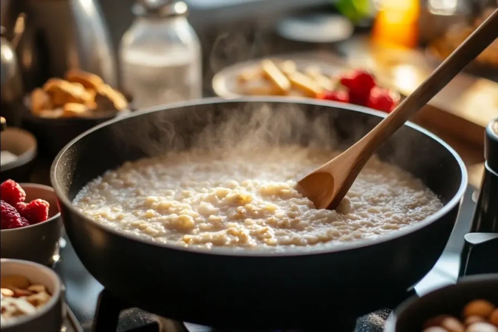 Cooking gluten-free and dairy-free oatmeal on the stovetop