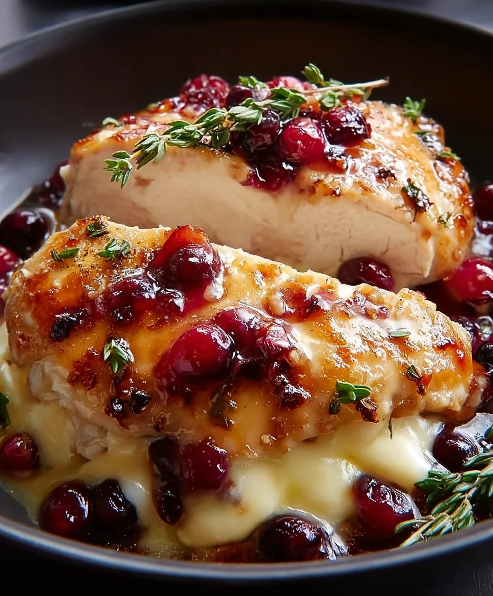 Cranberry Brie Stuffed Chicken - Elegant Easy Dinner