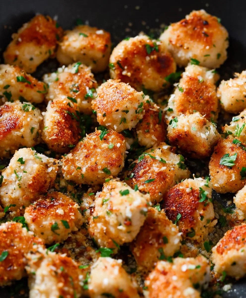 Garlic Parmesan Chicken Bites- Easy & Flavorful