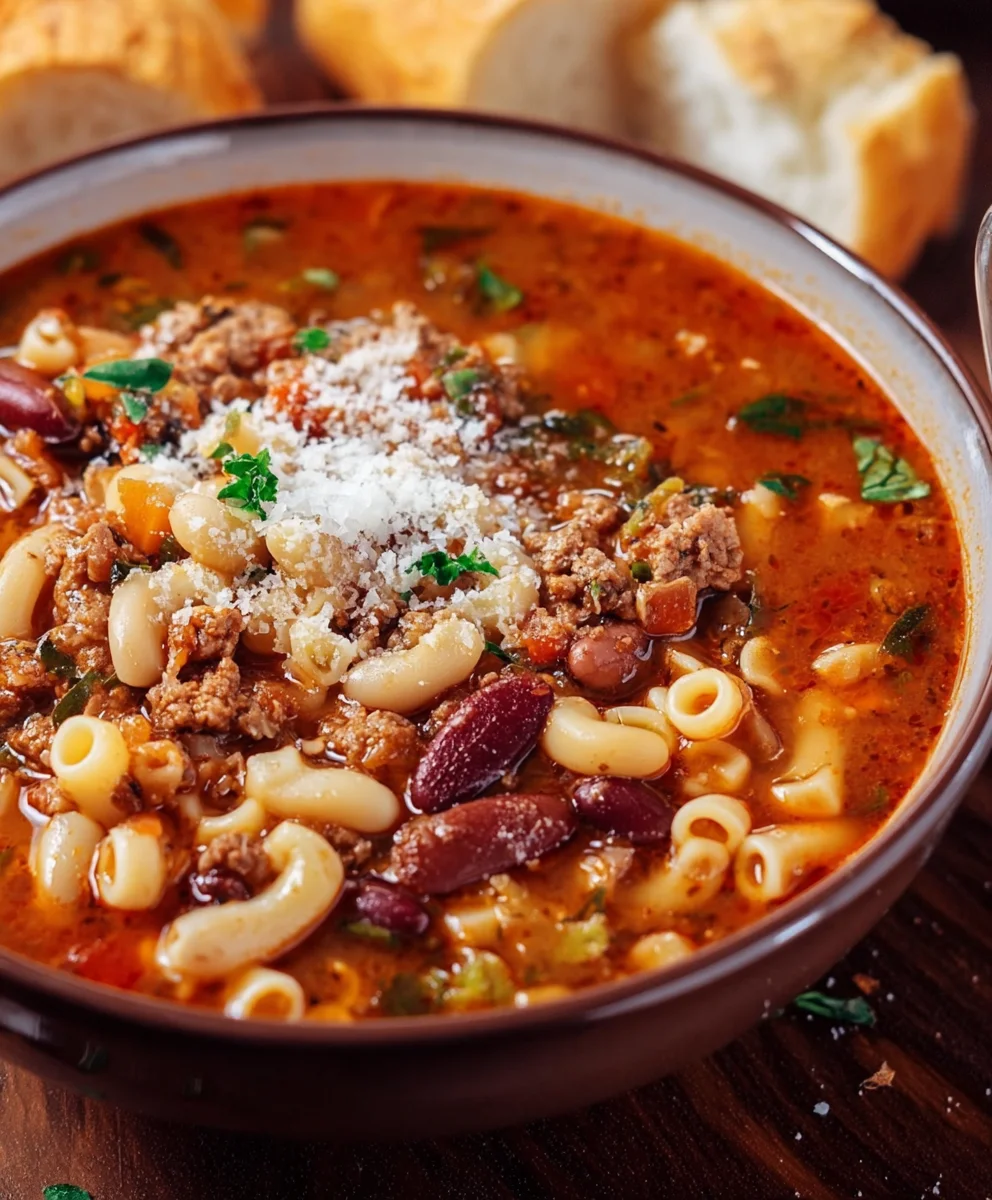 Olive Garden Pasta e Fagioli Recipe - Hearty Beef Bean Soup